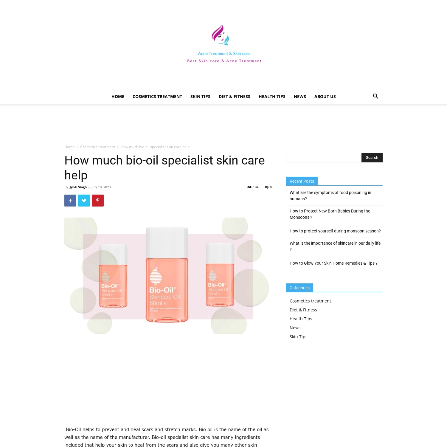 How much bio-oil specialist skin care help- Skincare & Acne Treatment