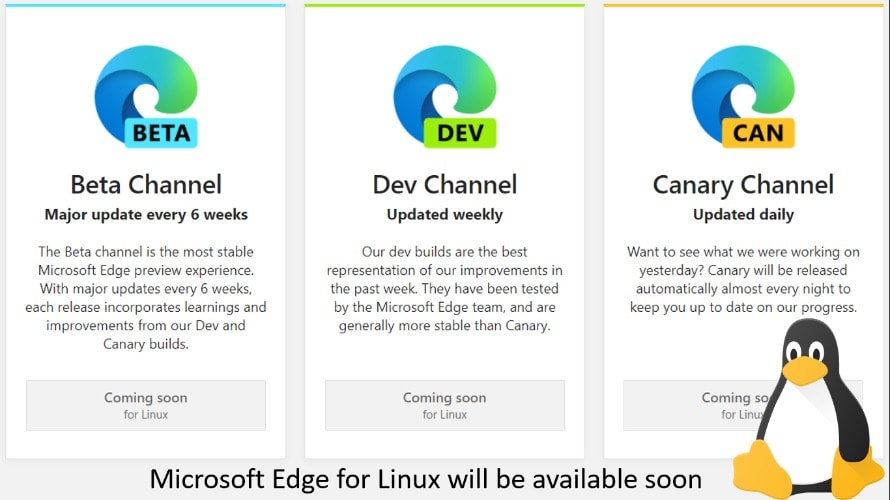 Microsoft Edge for Linux will avaiable soon