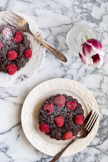 Dark Chocolate and Raspberry Brownie Tarts