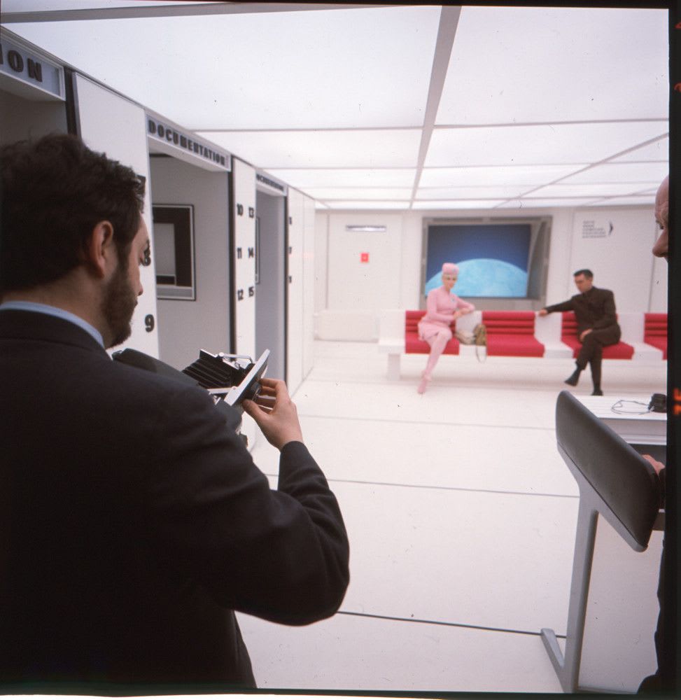 Stanley Kubrick working on 2001: A Space Odyssey (1968)