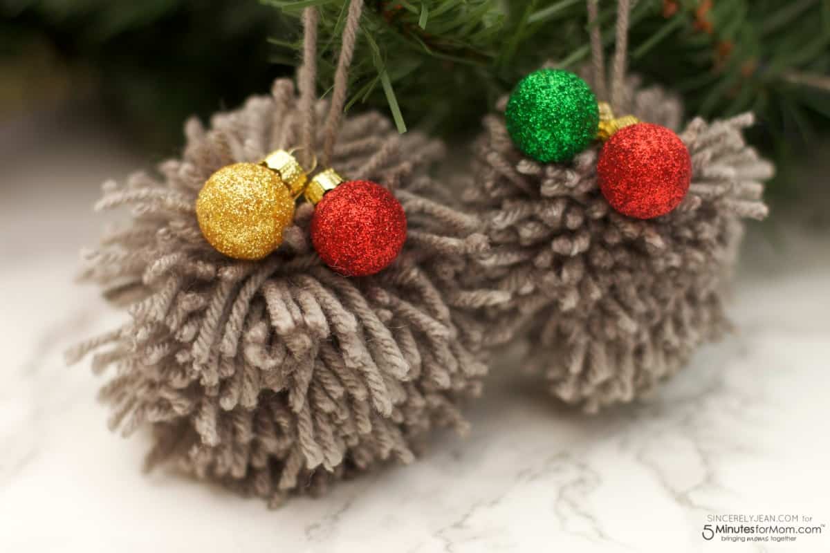 DIY Pom Pom Ornament Tutorial - Easy Christmas Craft