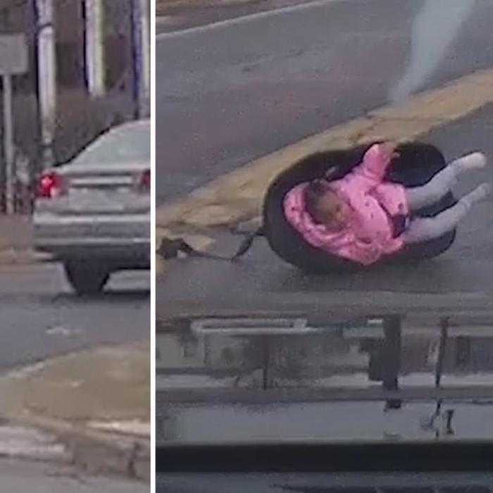 Driver shocked to find toddler in car seat in middle of road
