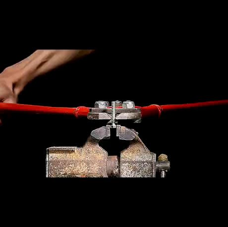 Close-up of cutting different materials in slow-motion