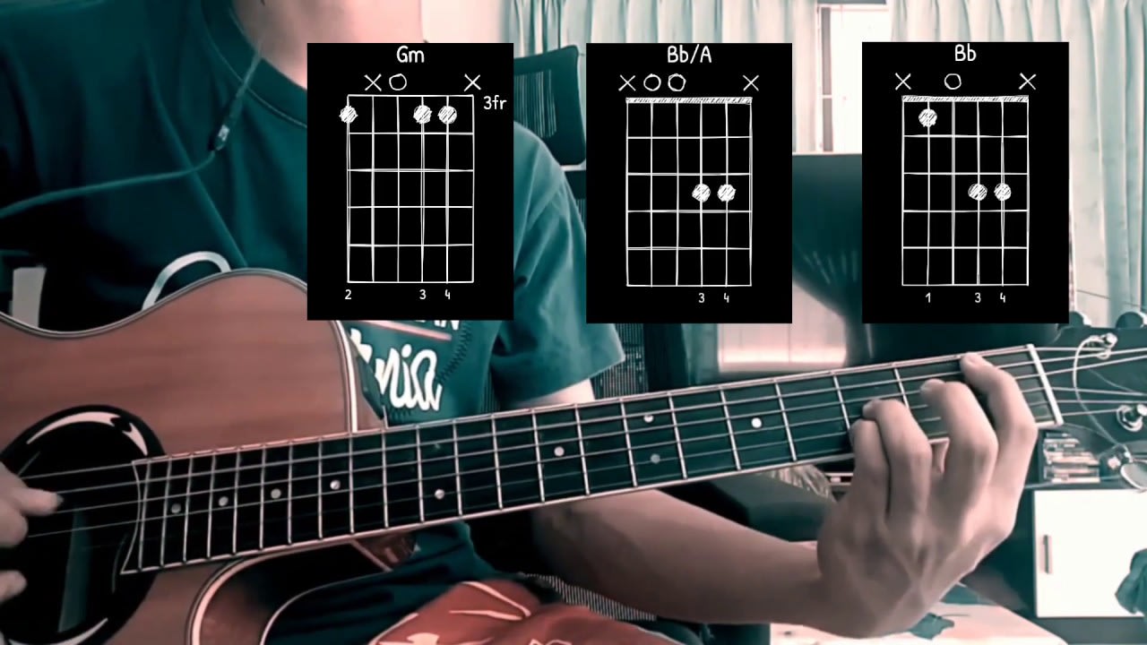 This video helped me finally figure out the right chord voicings on guitar for Paranoid Android