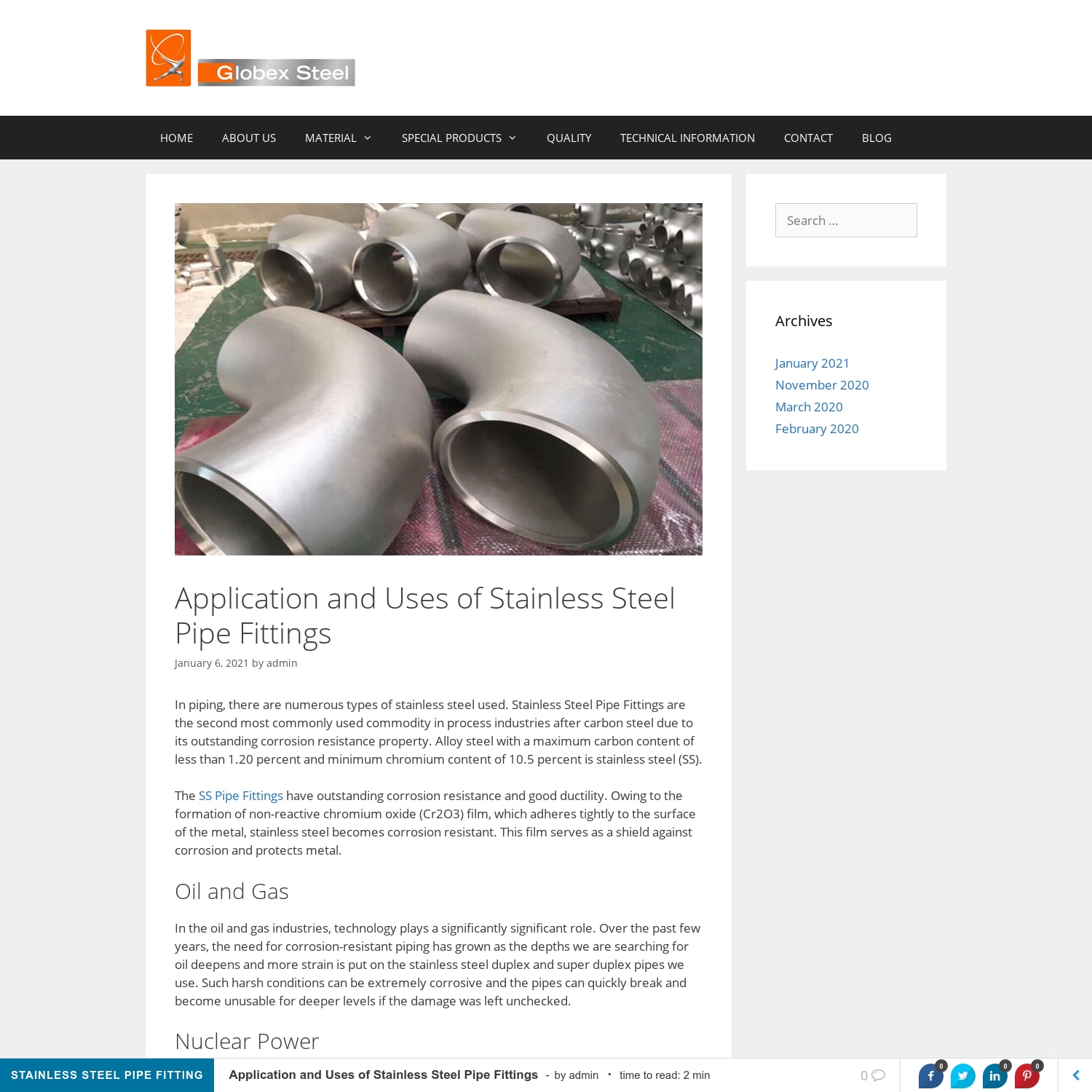 Application and Uses of Stainless Steel Pipe Fittings