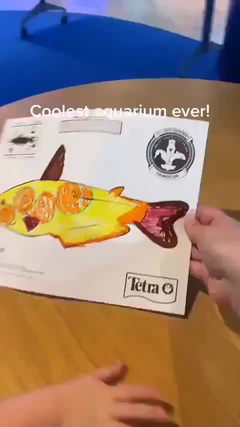 This aquarium allows kids to see the fish they drew inside it!!