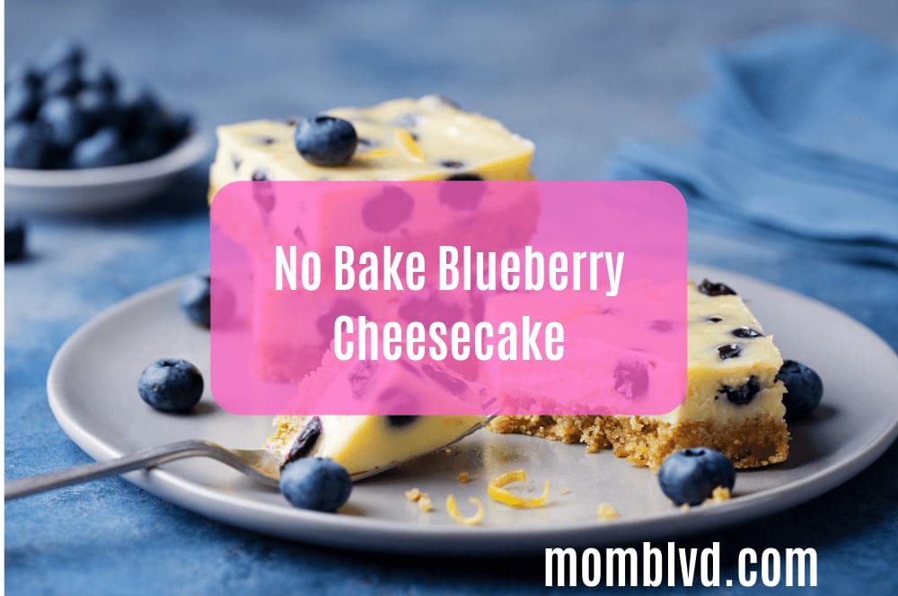 Blueberry Cheesecake bars - #NoBake -