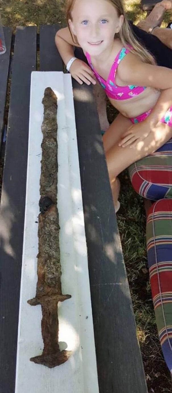 8 Year Old Girl Found A Sword From The Iron Age In Lake Vidösten. Estimated To Be About 1500 Years Old, It Is The First Sword Of Its Kind To Ever Be Found In Scandinavia.