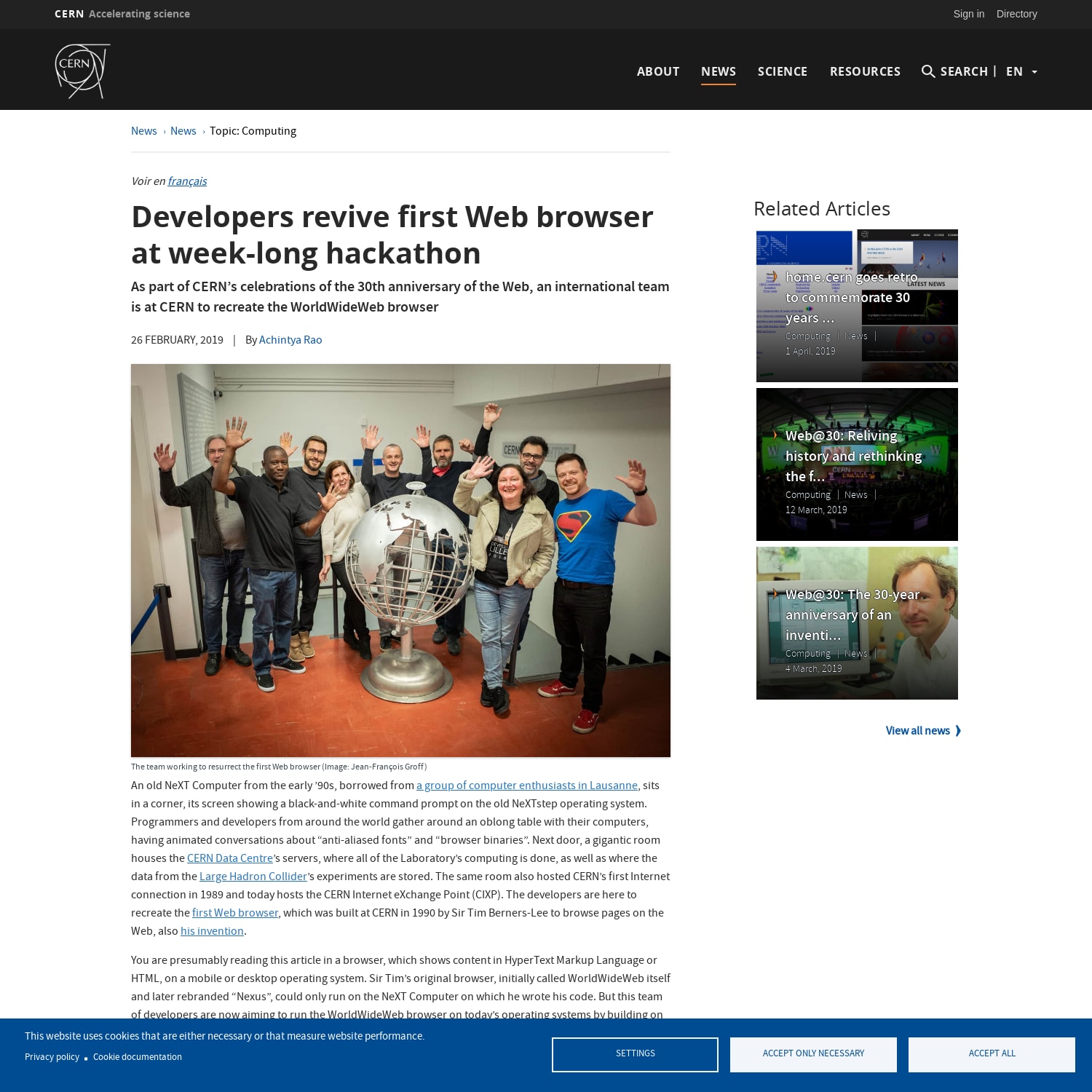 Developers revive first Web browser at week-long hackathon