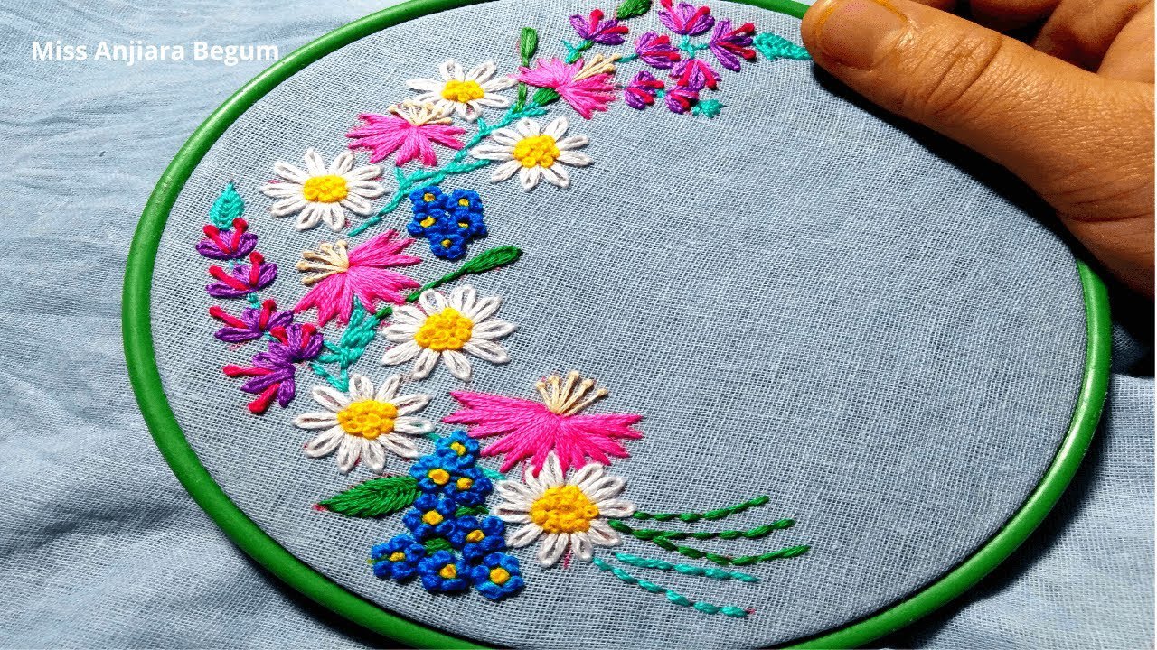 Bunch of flowers Embroidery designs, Cute Embroidery Patterns, Secrets of Embroidery-26, #Miss_A