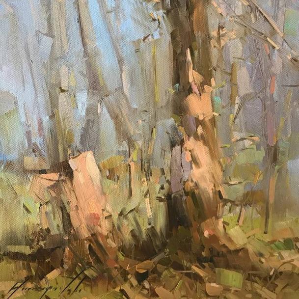 Dreamy Birches By Vahe Yeremyan, Oil Painting