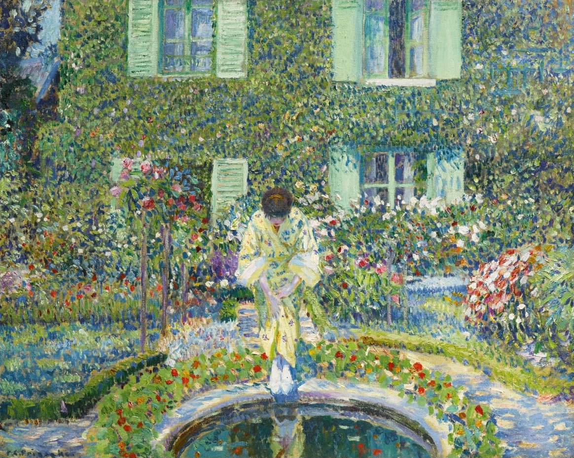 "Thd Garden Pool" by Frederick Carl Frieseke (circa 1912-1913).