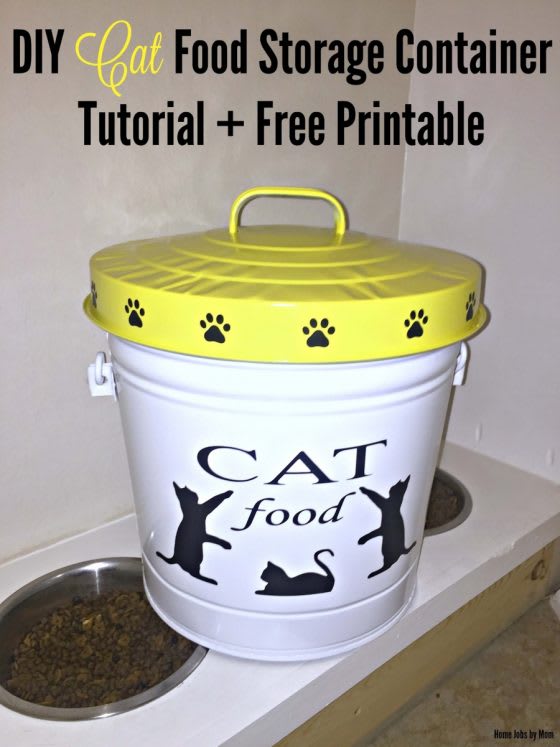 DIY Cat Food Storage Container Tutorial + Free Printable