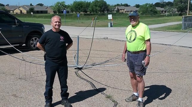 Gun Barrel City Fire Department, Radio Club install shortwave antenna