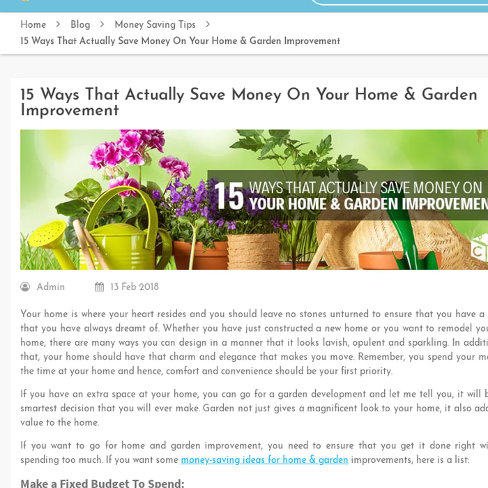 15 Ways That Actually Save Money On Your Home & Garden Improvement