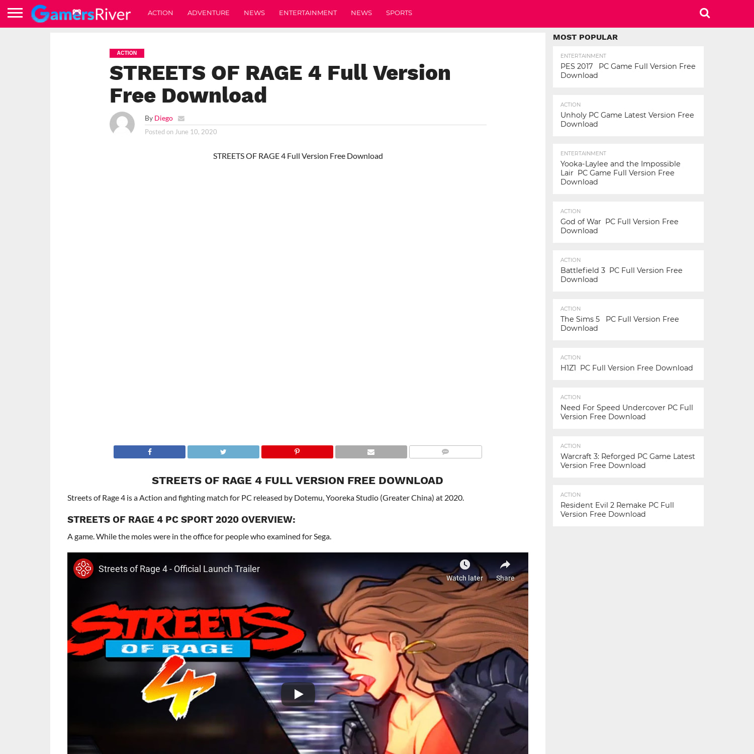 STREETS OF RAGE 4 Full Version Free Download