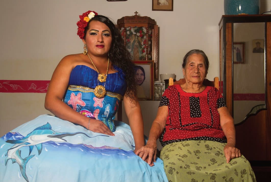 A muxe of Oaxca State, Mexico with their mother. (Muxes are “a community of gay men who date heterosexual men while dressing as women, sometimes assuming traditional female roles within the family and society.”(Image - Nelson Morales).