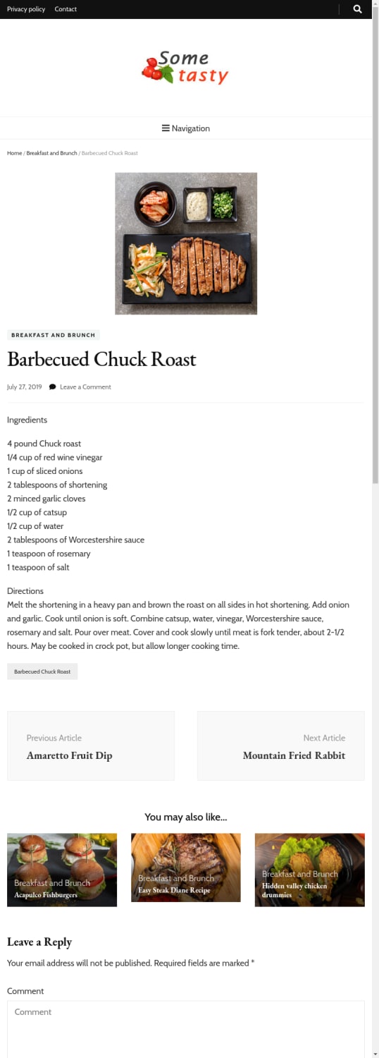 Barbecued Chuck Roast