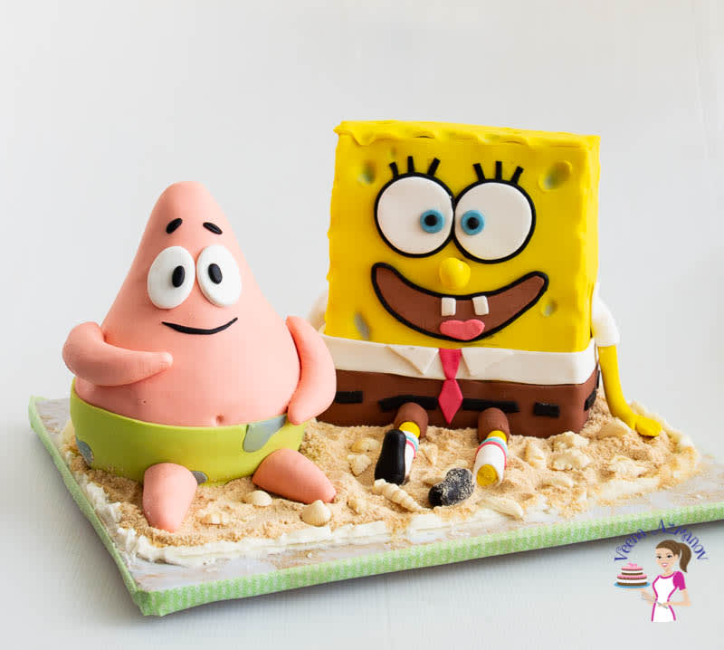 Fondant SpongeBob Cake and Patrick Star Cake Tutorials