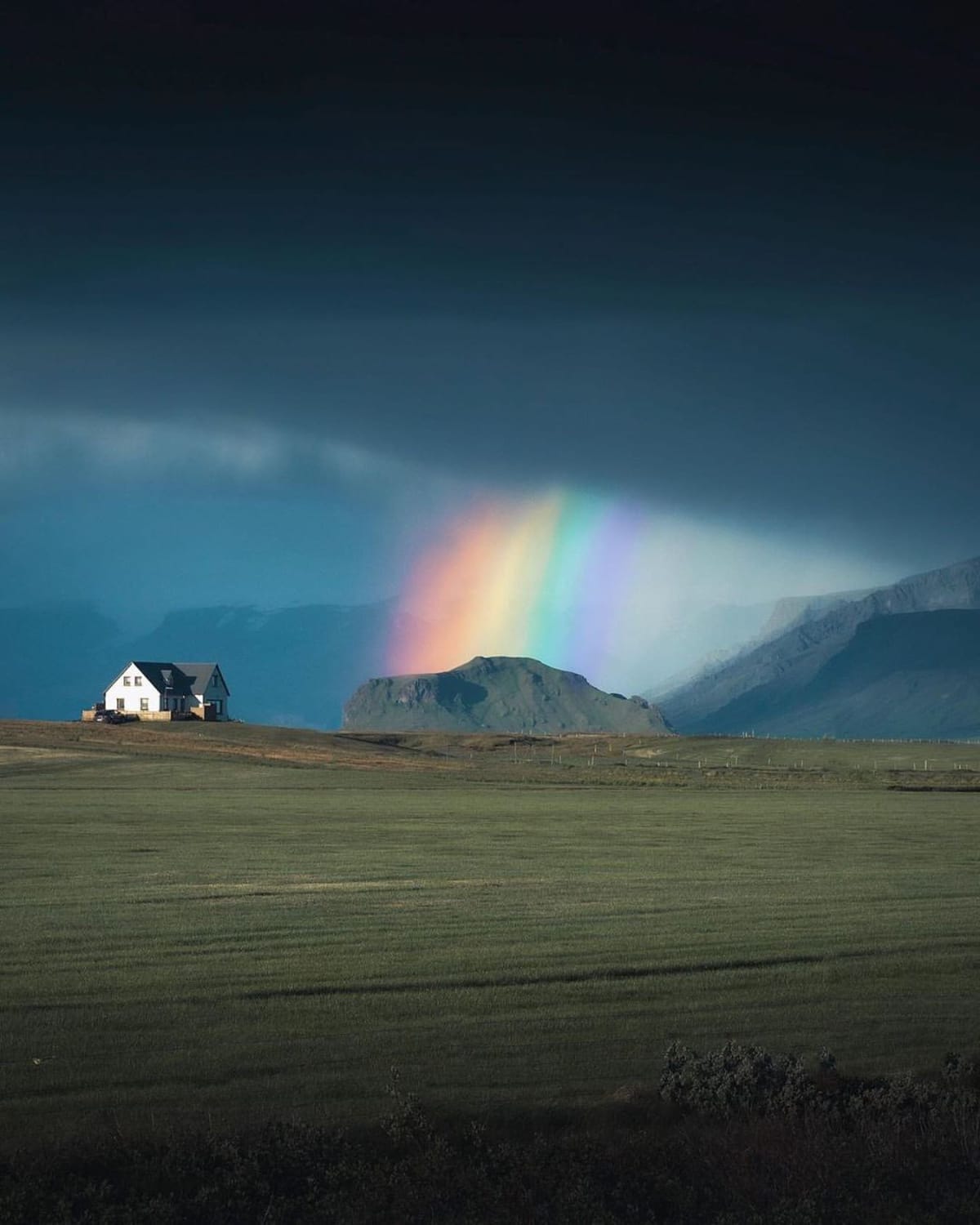 This huge rainbow in Iceland