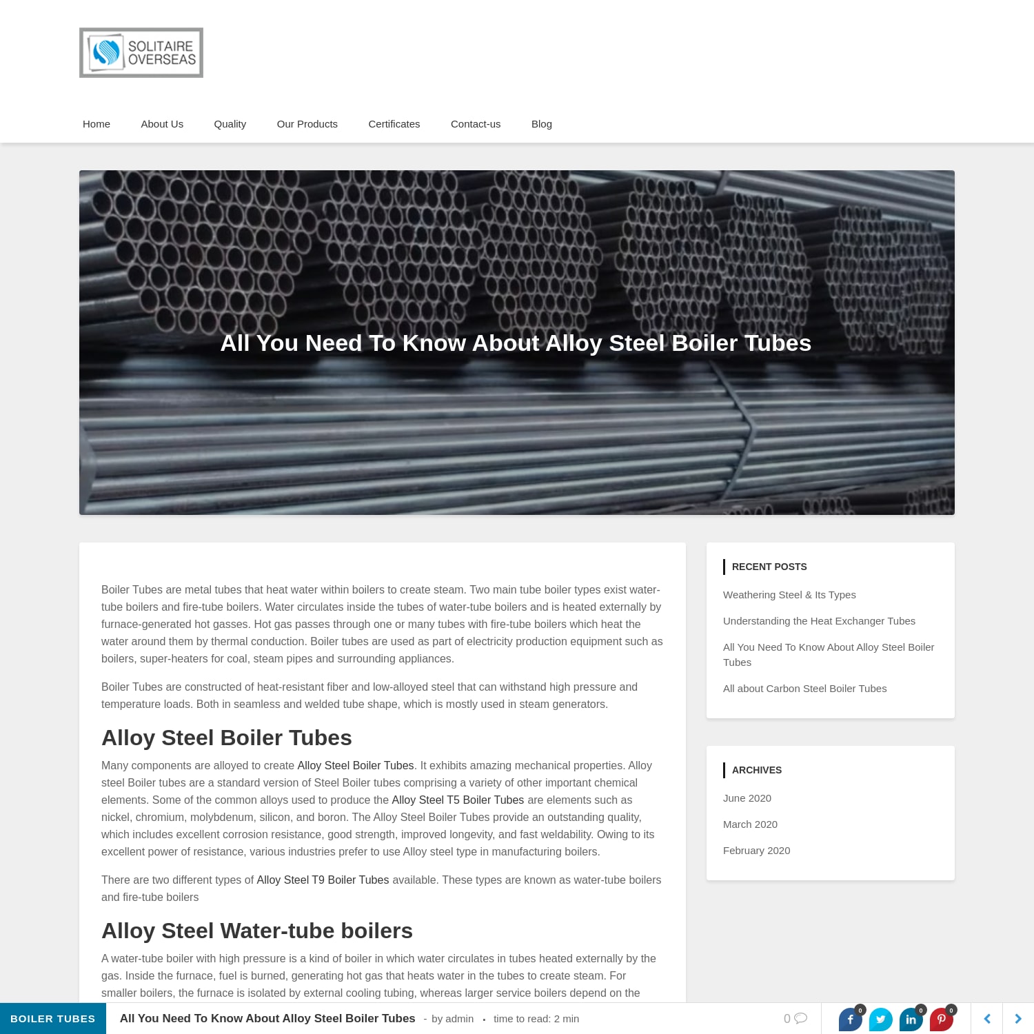 All You Need To Know About Alloy Steel Boiler Tubes - Solitaire Overseas Blog