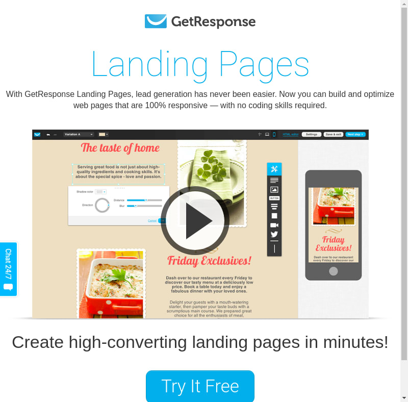 GetResponse - Landing Page Creator