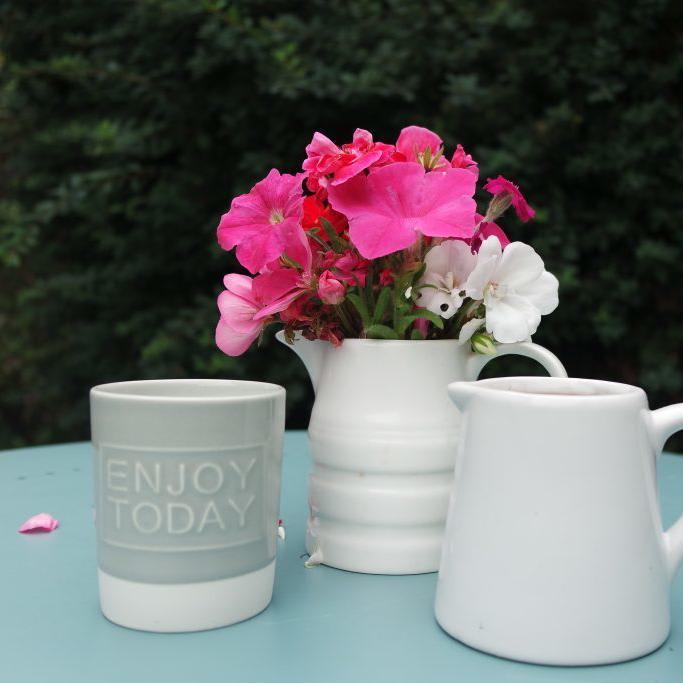 Enjoy Today - My jug is full of flowers not half empty - In a vase on monday - Views from my garden bench