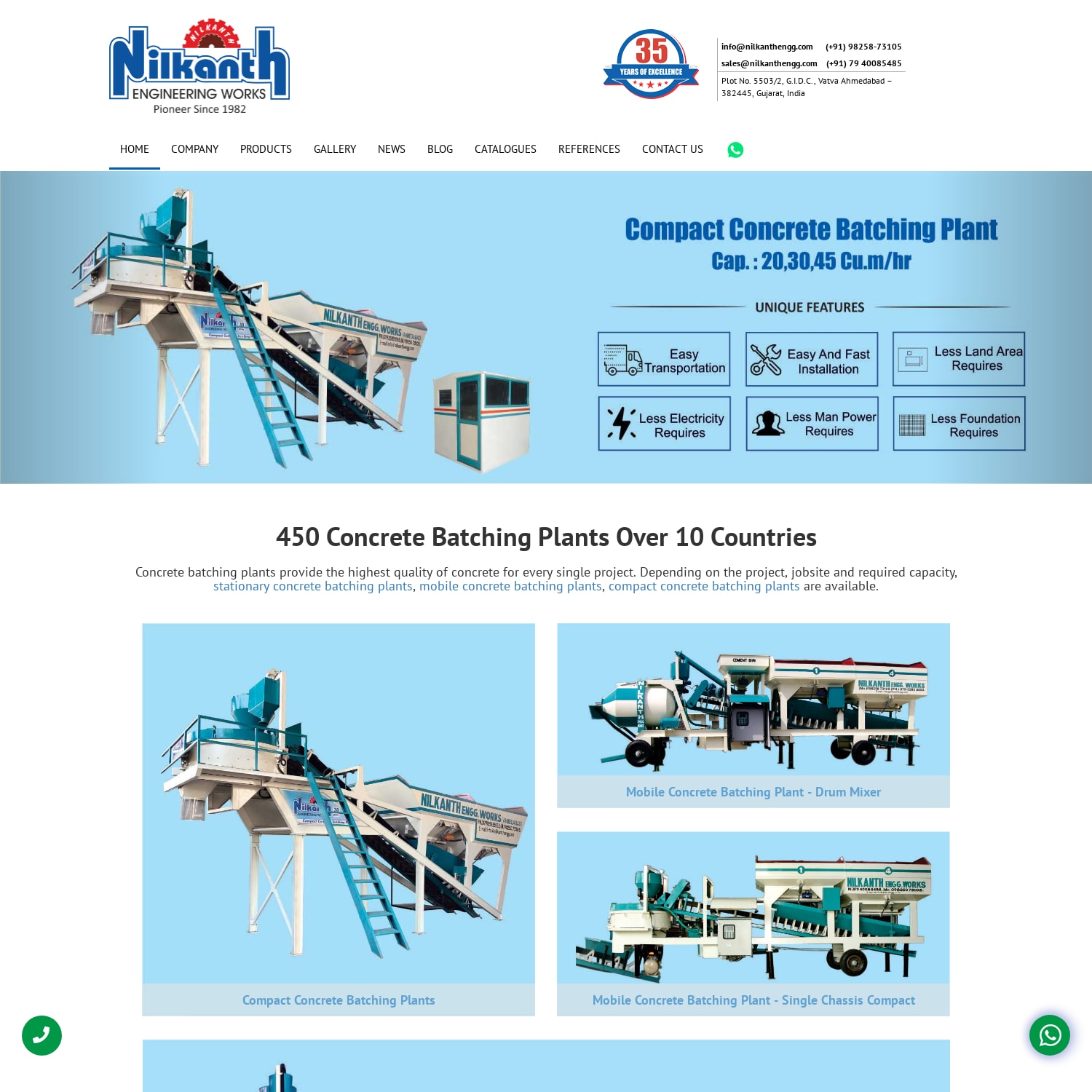 Concrete Batching Plant Supplier Manufacturers in India.