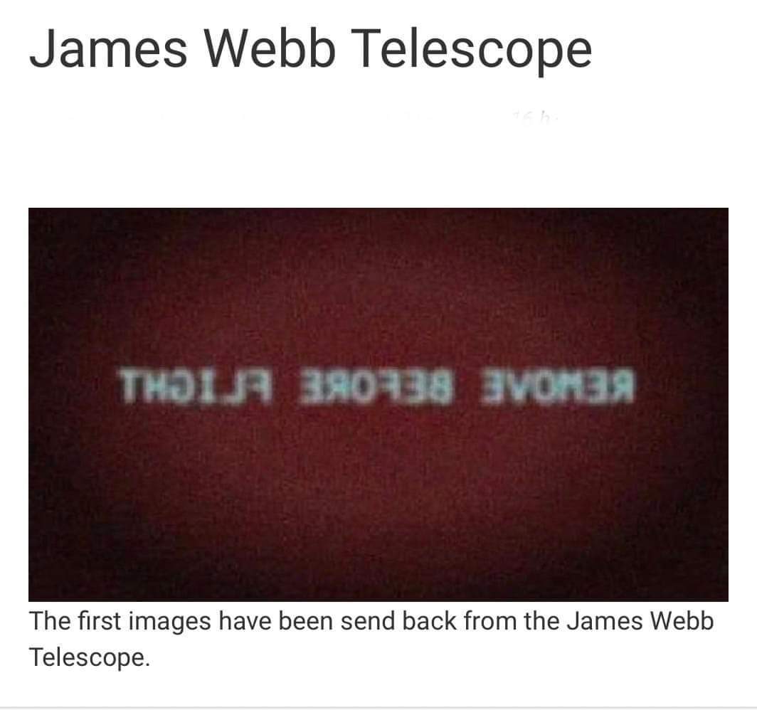 The first images beamed back by the James Webb Telescope 😂