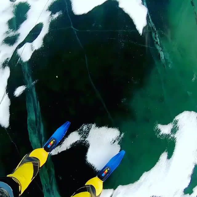 Skating on Lake Baikal (Sound On)