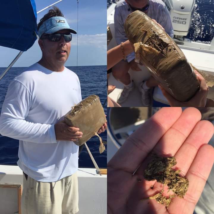 Guy catches a 5lb brick of weed while fishing in Texas.