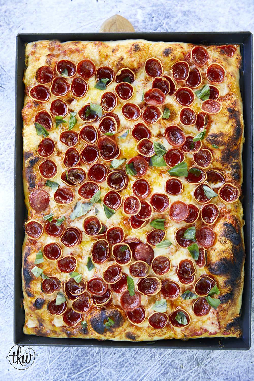 Iconic Grandma-Style Pan Pizza with Pepperoni Cups