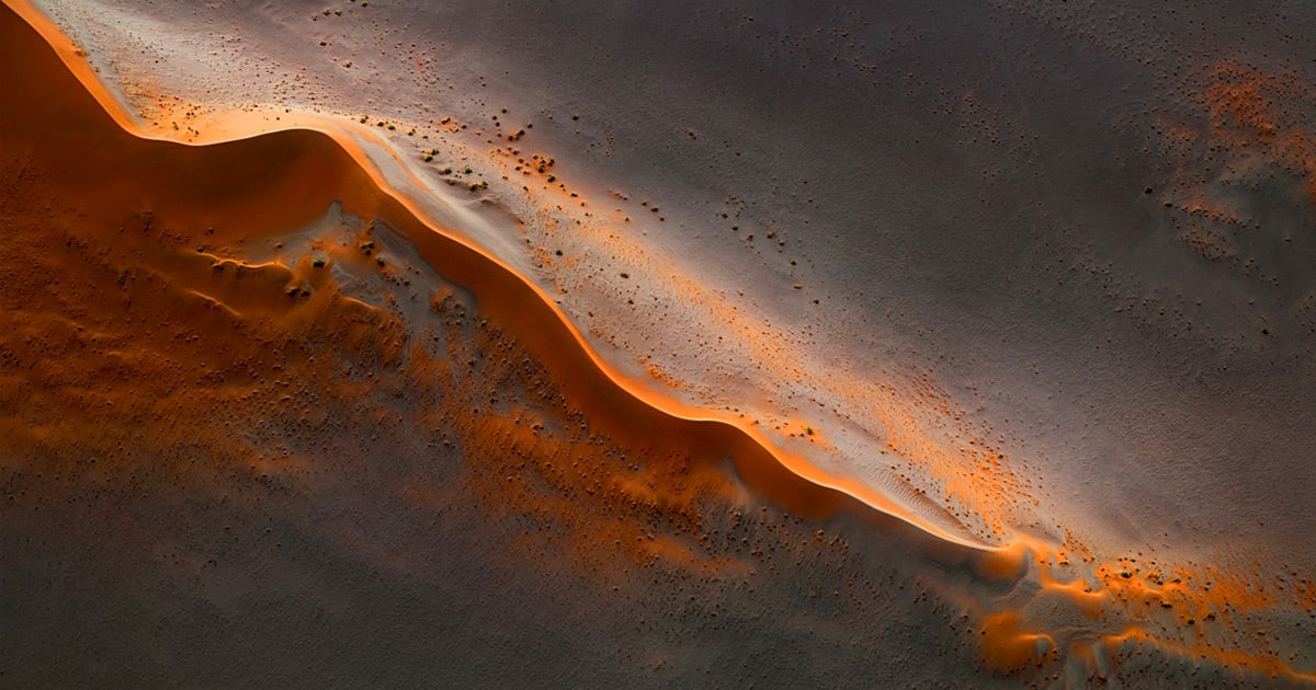 Striking Aerial Photographs of Namibia's Arid Landscape Appear as Abstract Paintings