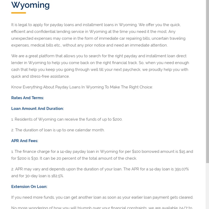 Loans in Wyoming