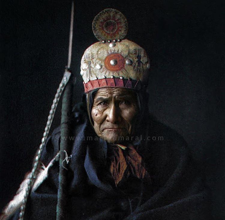 Chief Geronimo of the Apache tribe in 1905 at age 76.