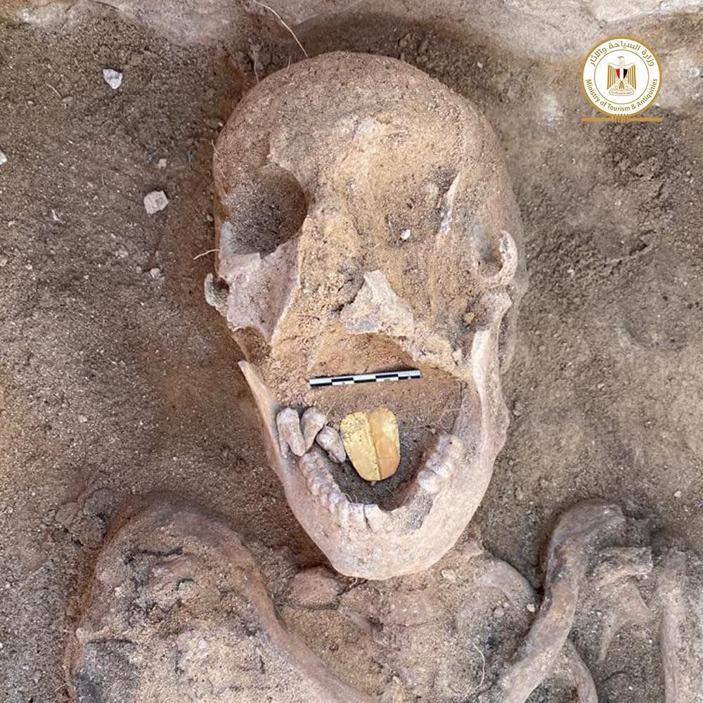 Archaeologists have unearthed 2,000-year-old mummies with gold tongues at an ancient temple in Egypt: