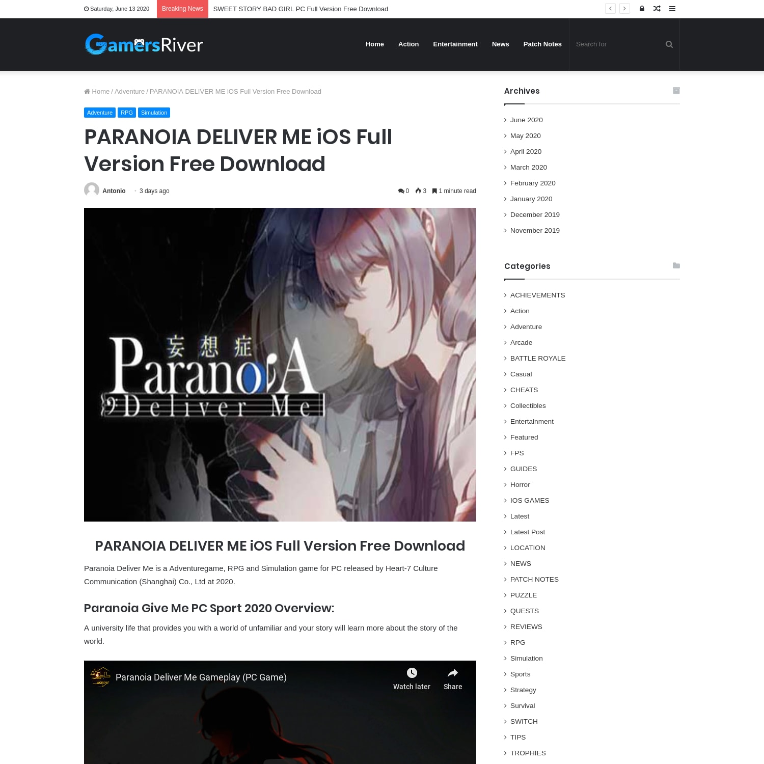 PARANOIA DELIVER ME iOS Full Version Free Download