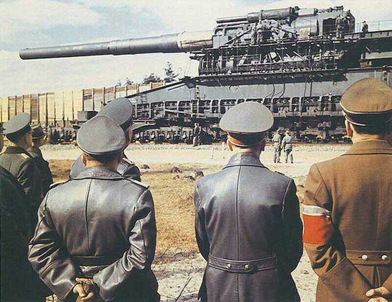 In WWII Germany built a massive Railway Gun called the "Gustav", firing 7 ton shells across 47 km.