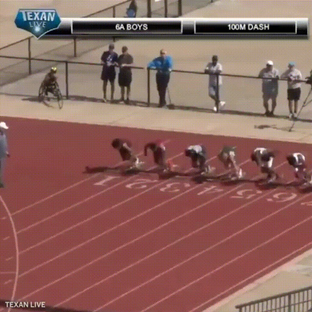 Mathew Boling, from Houston Texas, runs the fastest 100M dash in high school history. 9.98 seconds.