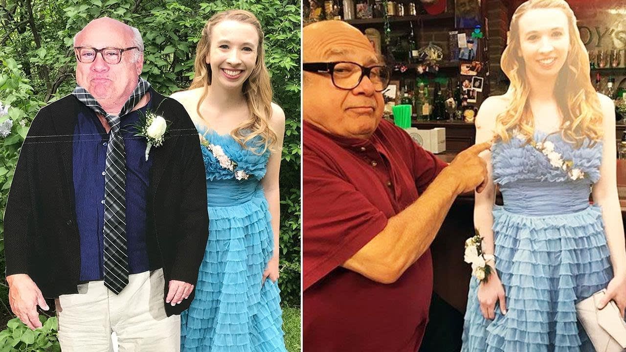 A Pennsylvania teen went to her Prom with a cardboard cutout of Danny Devito. When Devito learned of this he printed a cardboard cutout of her and took it to the Always Sunny set