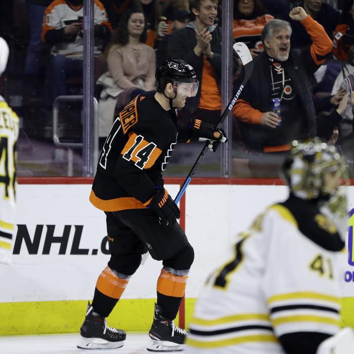 Couturier hat trick rallies Flyers past Bruins 4-3