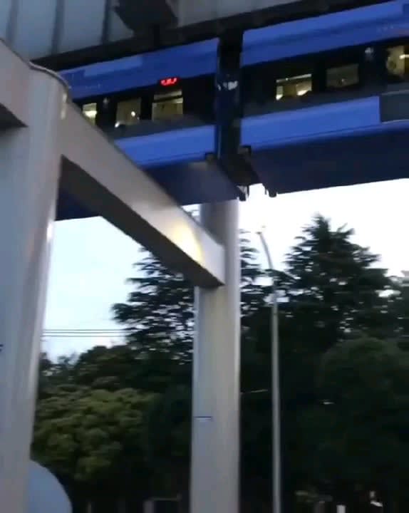 This suspension railway system in Japan