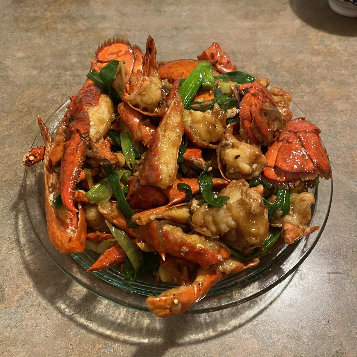 [Homemade] Ginger Scallion Stir Fry Lobsters