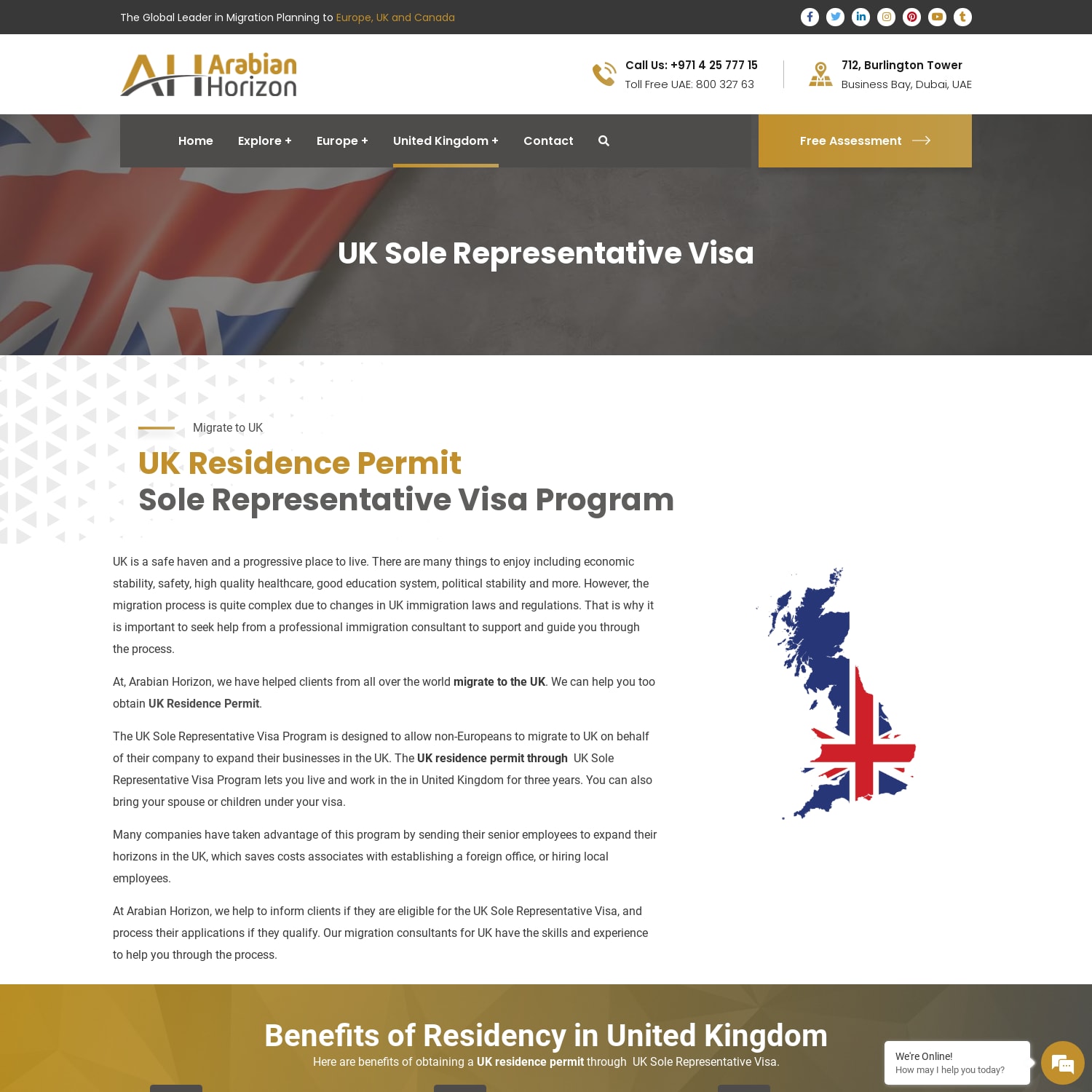 Get UK Residence Permit through UK Sole Representative Visa