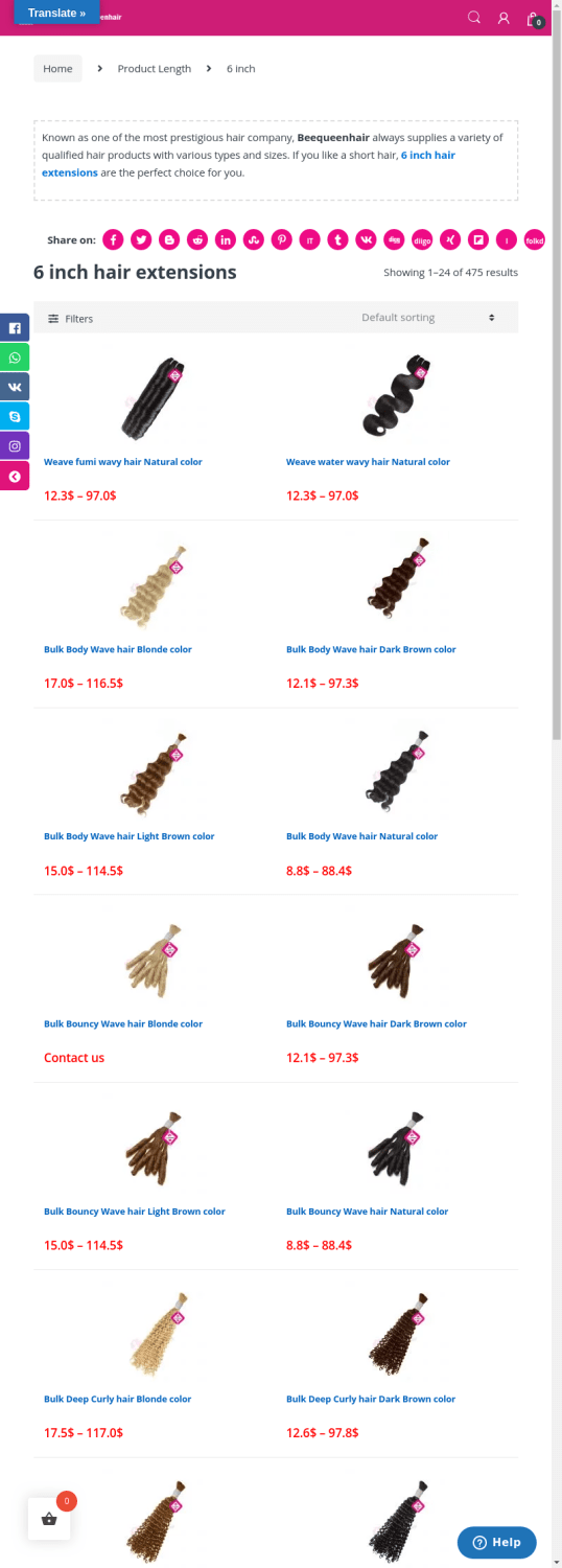6 inch hair extensions: Bulk, Weave, Clip-in, Tape-in, Keratin, Closure, Wig