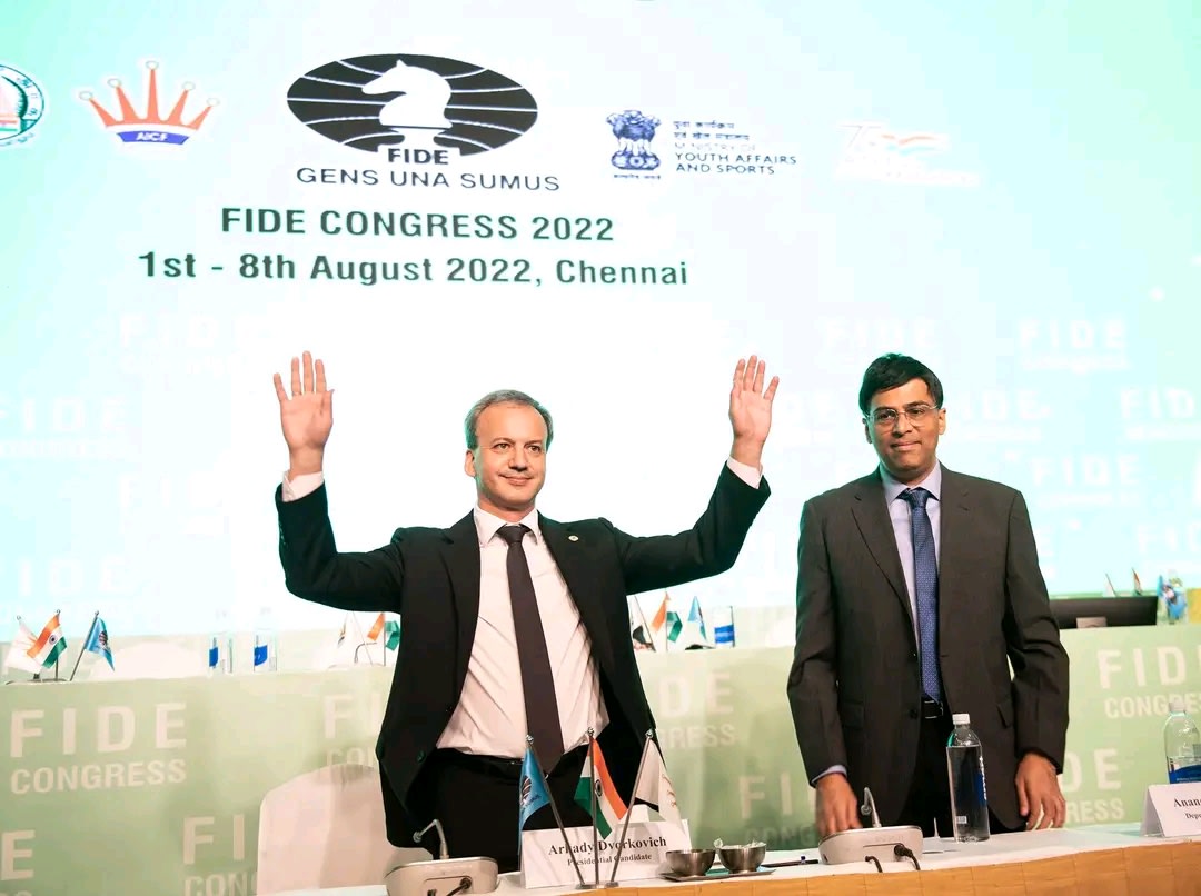 Arkady Dvorkovich is reelected for a second term as President of the International Chess Federation, with 157 votes against 16 for Andrii Baryshpolets. Viswanathan Anand is the new FIDE Deputy President.