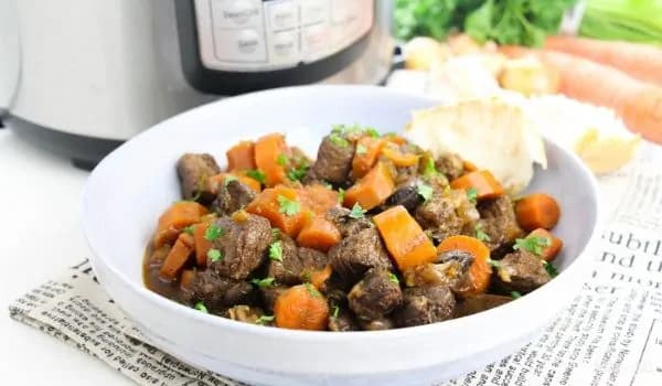 Succulent beef, rich gravy - have it all with our Instant Pot Beef Bourguignon