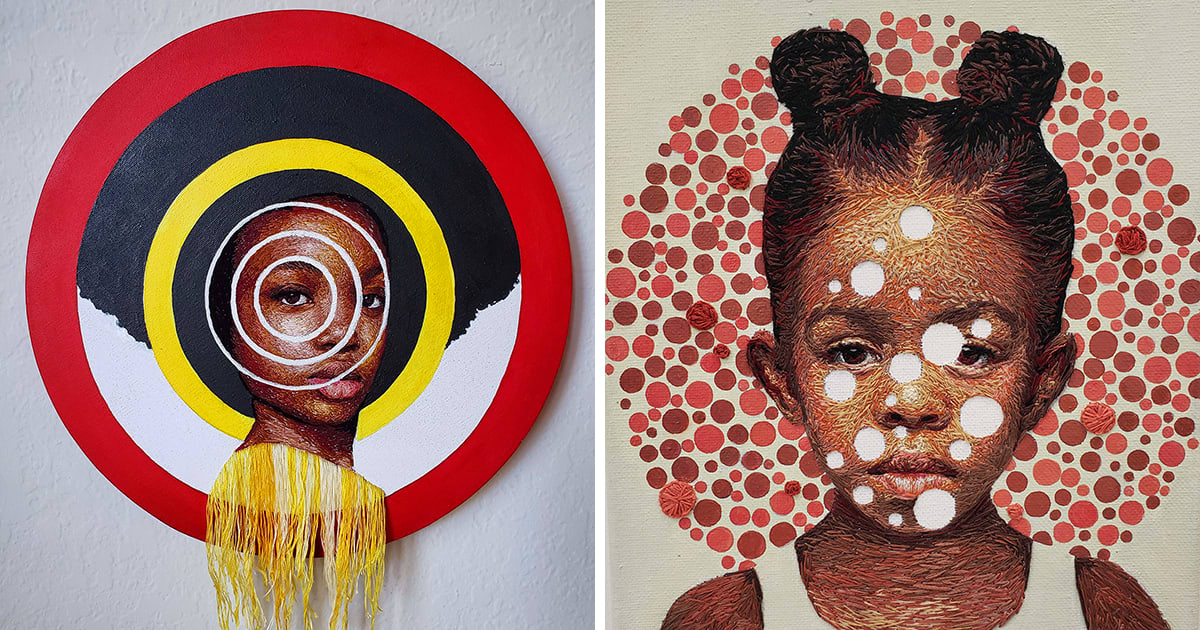 Targets Mask Women and Girls in Powerful Thread Portraits by Artist Nneka Jones