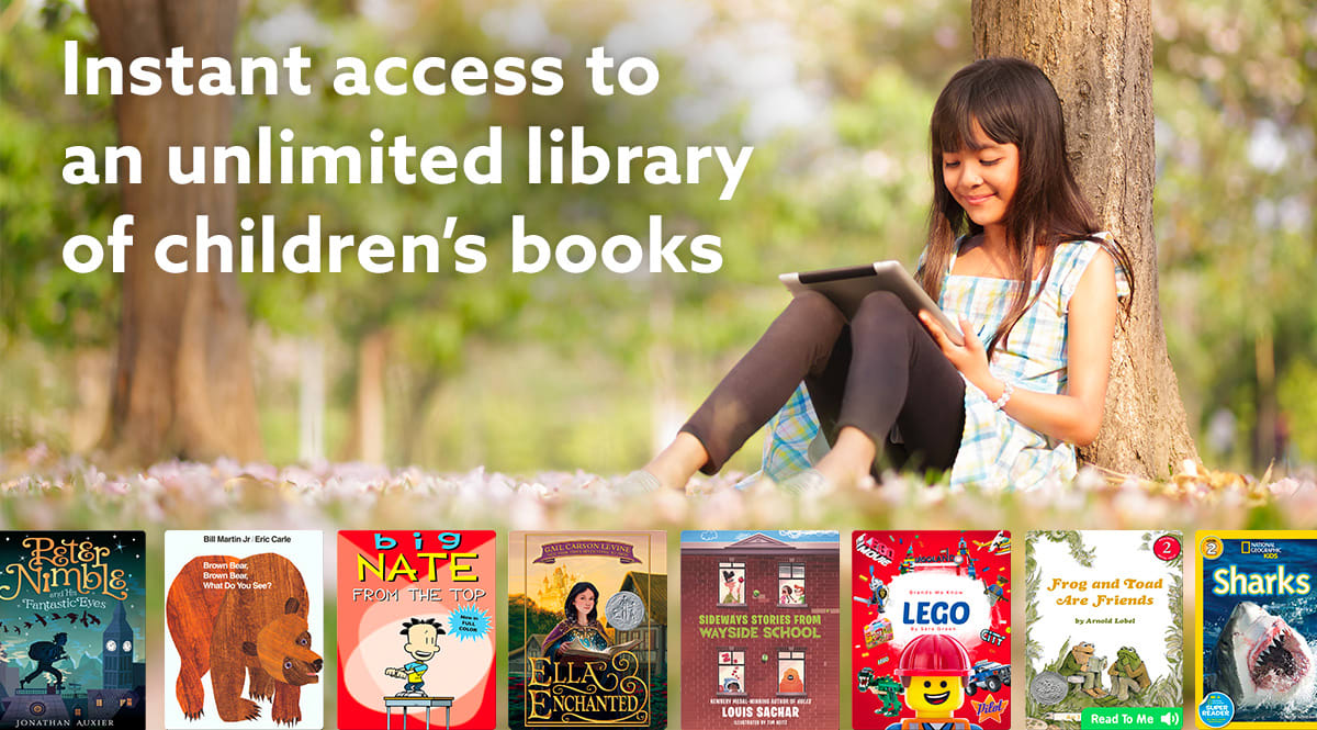 Instantly access 40,000 high-quality books for kids