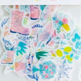 Kawaii Salty Collage Sticker Sack Flake - Flowers in Dream